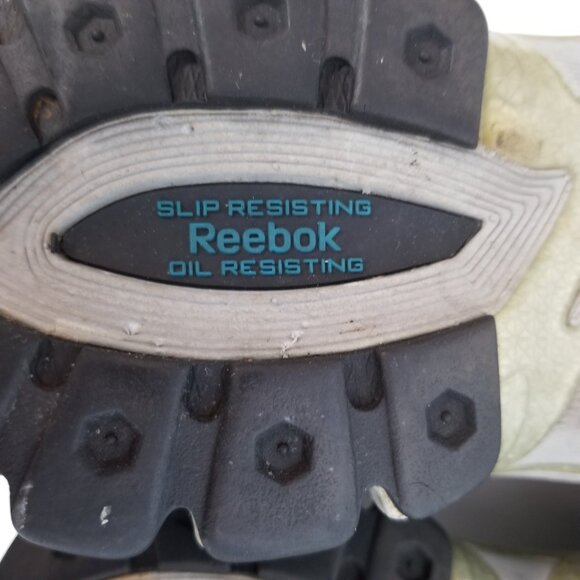 REEBOK Steel Toe Slip and Oil Resisting Leather/Mesh Lace Up Sneaker Gray 7.5W - Picture 7 of 9